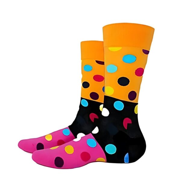 Orange Polka Dots Printed Quality Combed Cotton Socks