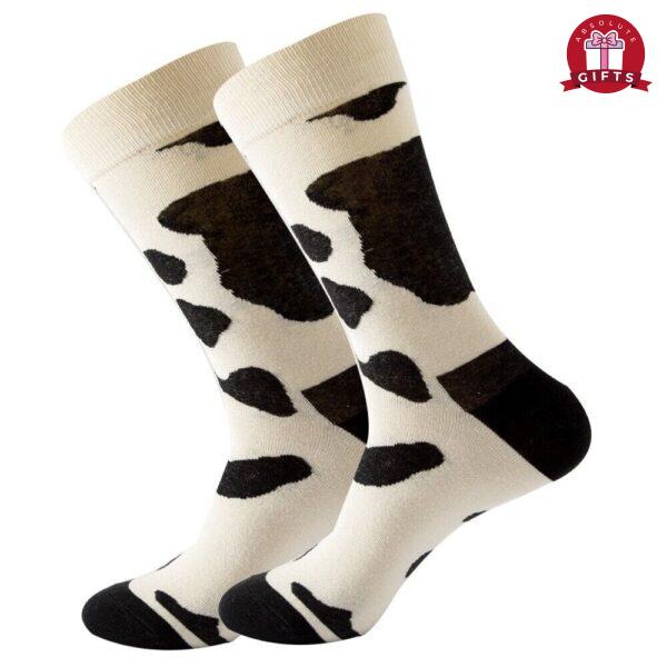 Cow Printed Quality Combed Cotton Socks