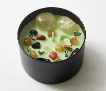 Crystal Stone Tin Candles 6oz - French Vanilla