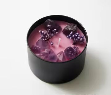 Crystal Stone Tin Candles 6oz - Lavender Provence