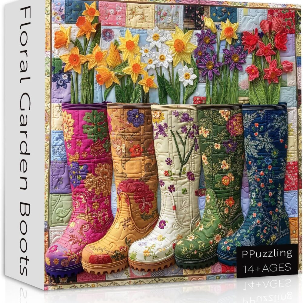 1000pce Quality Jigsaw Puzzle - Wellington Boots Design