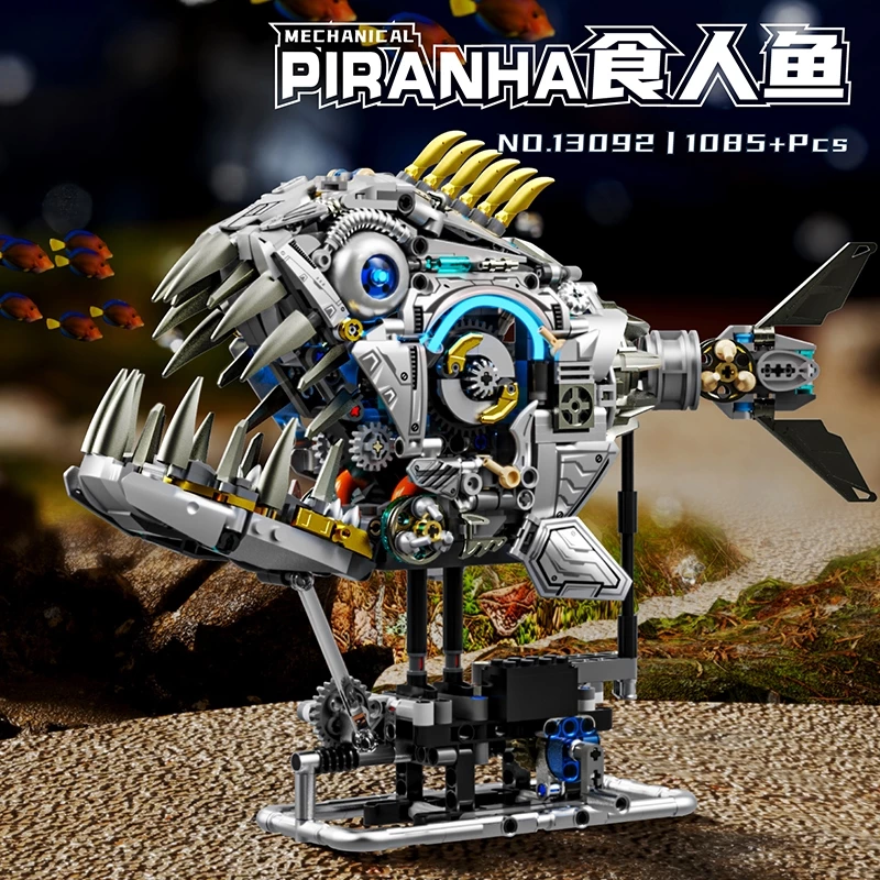 Modelex Building Block Sets - Semi-Automatic Mechanical Piranha Fish