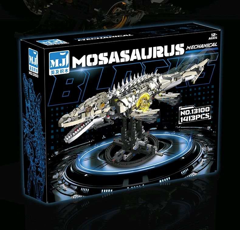 Modelex Building Block Sets - Semi-Automatic Mechanical Mosasaurus Dinosaur