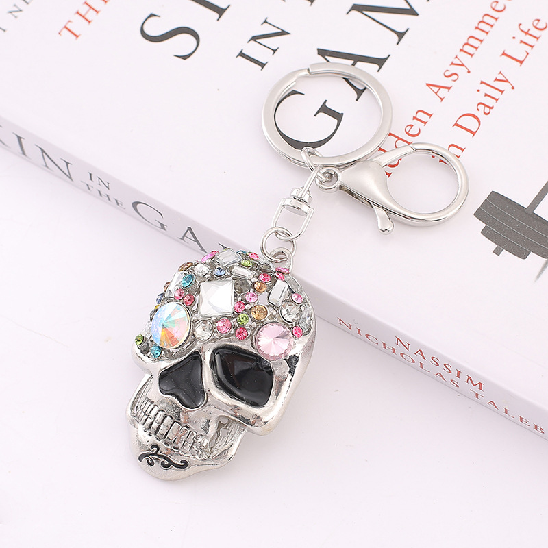 Silver Crystal Skull Keyring/Bag Charm