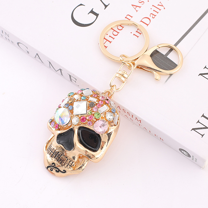 Gold Crystal Skull Keyring/Bag Charm