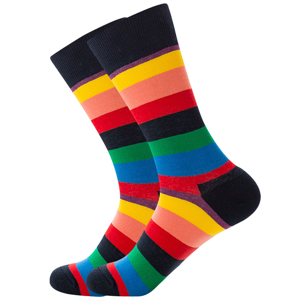 Quality Combed Cotton Socks - Multicolour Stripes Design