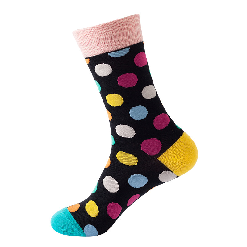 Quality Combed Cotton Socks - Multicolour Spots Design