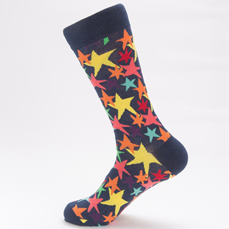 Quality Combed Cotton Socks - Multicolour Stars Design