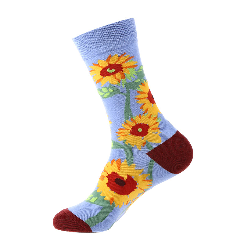 Quality Combed Cotton Socks - Sunflowers Design