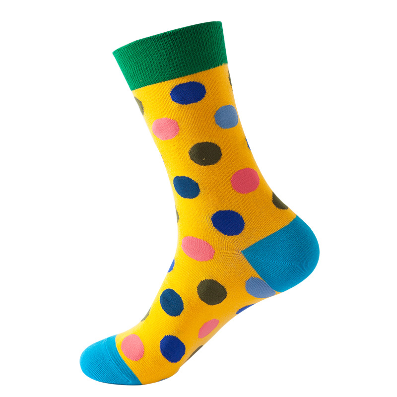 Quality Combed Cotton Socks - Yellow Spots Design