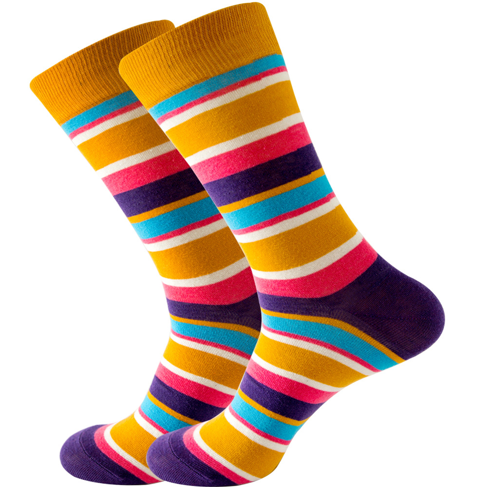 Quality Combed Cotton Socks - Pastel Stripes Design