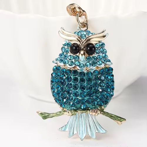 Crystal Blue Owl Keyring/Bag Charm