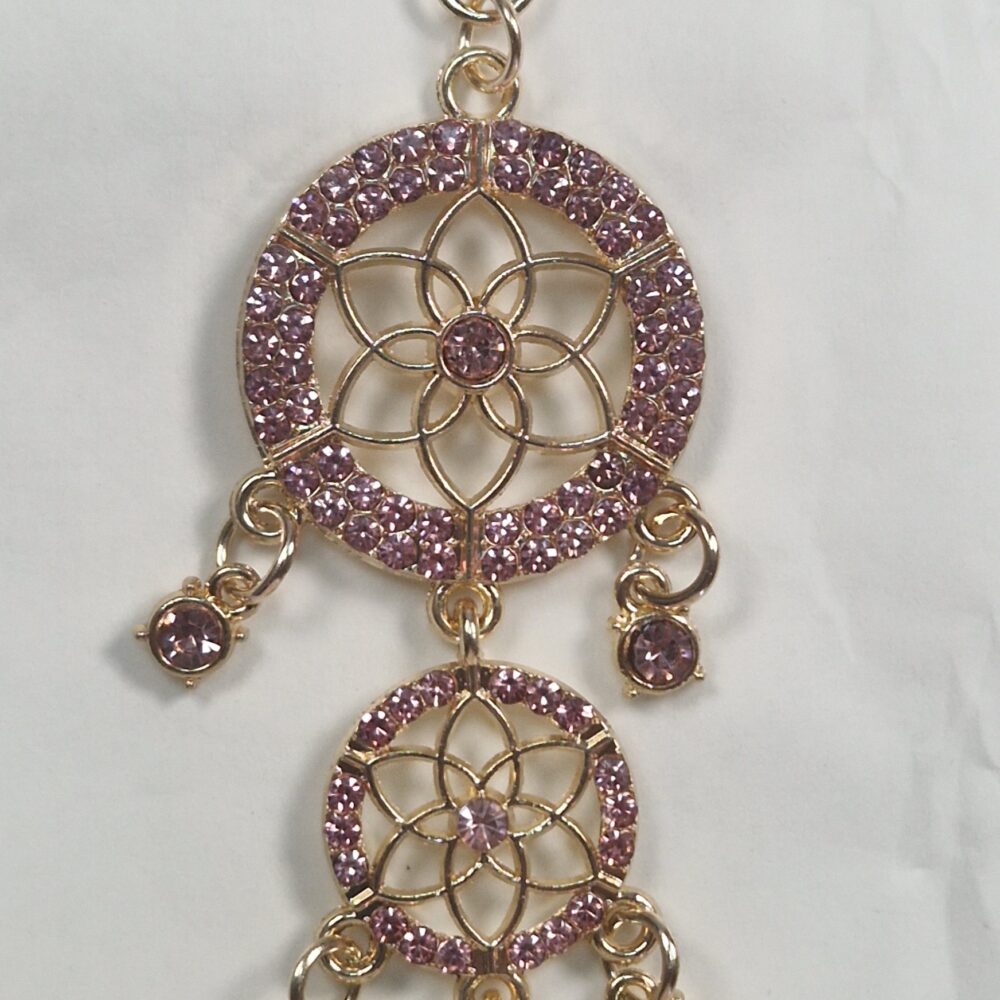 Pink Crystal Dreamcatcher Keyring/Bag Charm