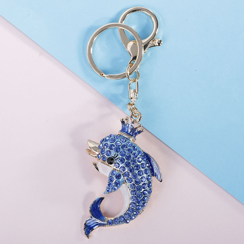 Crystal Blue Dolphin Keyring/Bag Charm