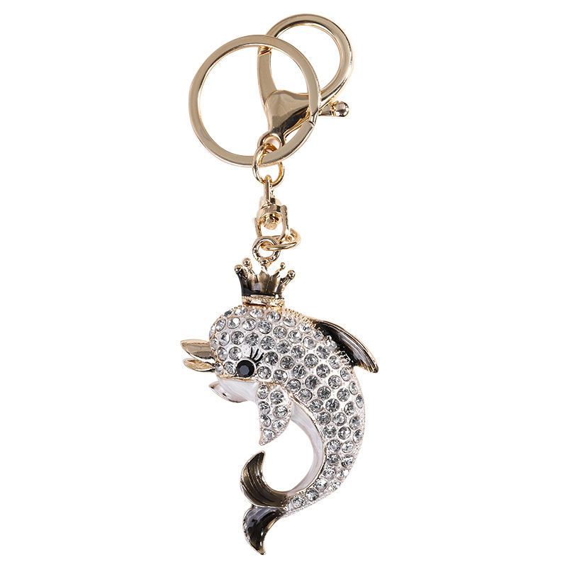 Crystal Silver Dolphin Keyring/Bag Charm