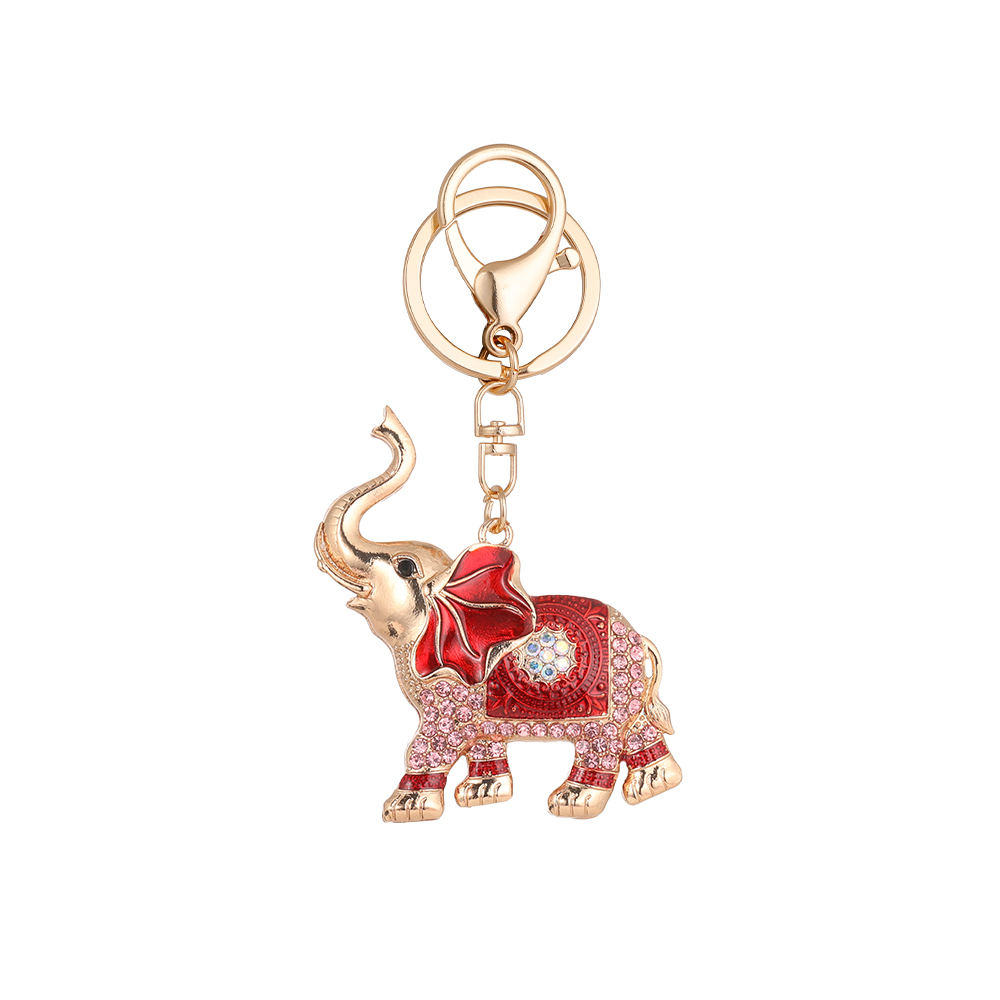 Crystal & Enamel Red Elephant Keyring/Bag Charm