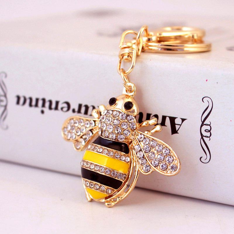 Crystal & Enamel Bee Keyring/Bag Charm