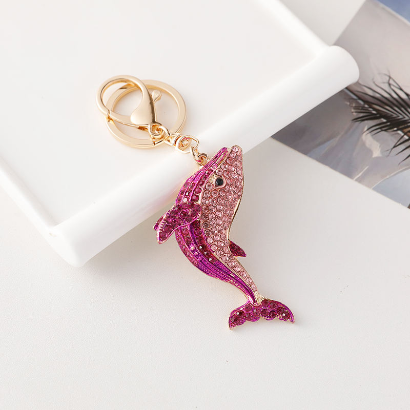 Crystal Pink Whale Keyring/Bag Charm