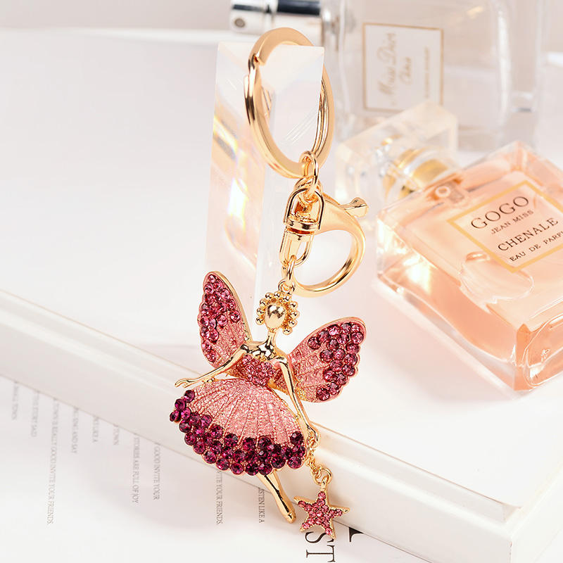 Crystal Pink Fairy Keyring/Bag Charm