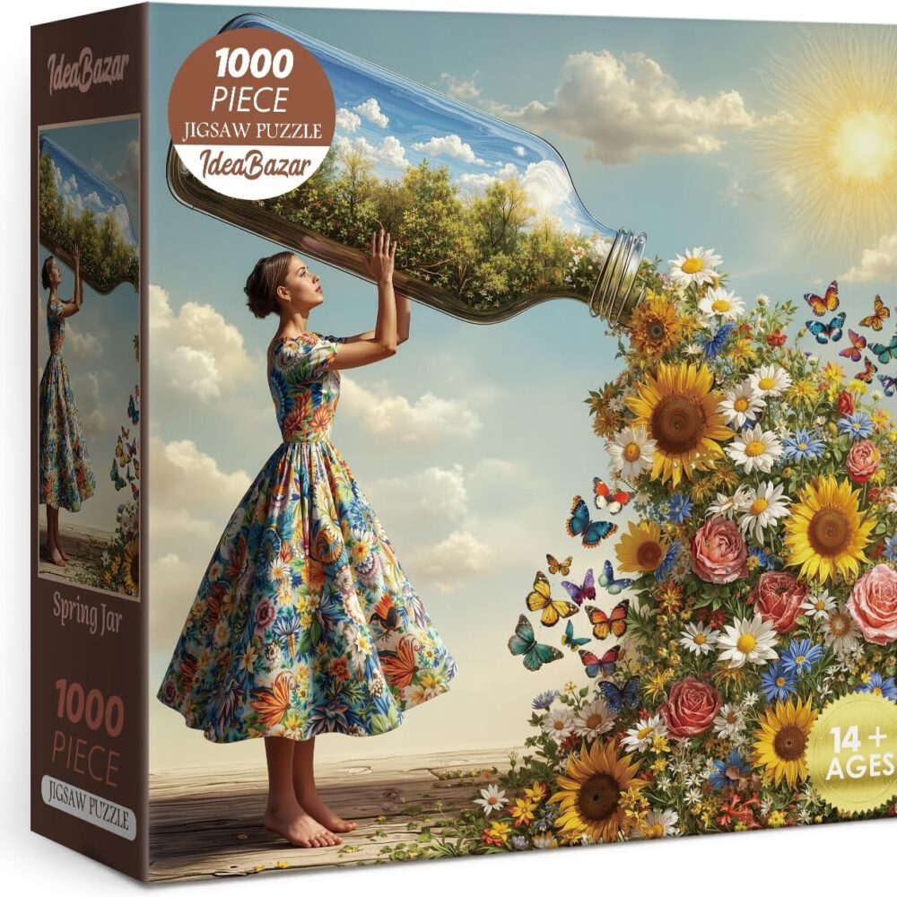 1000pce Quality Jigsaw Puzzle - Flower Bottle Design
