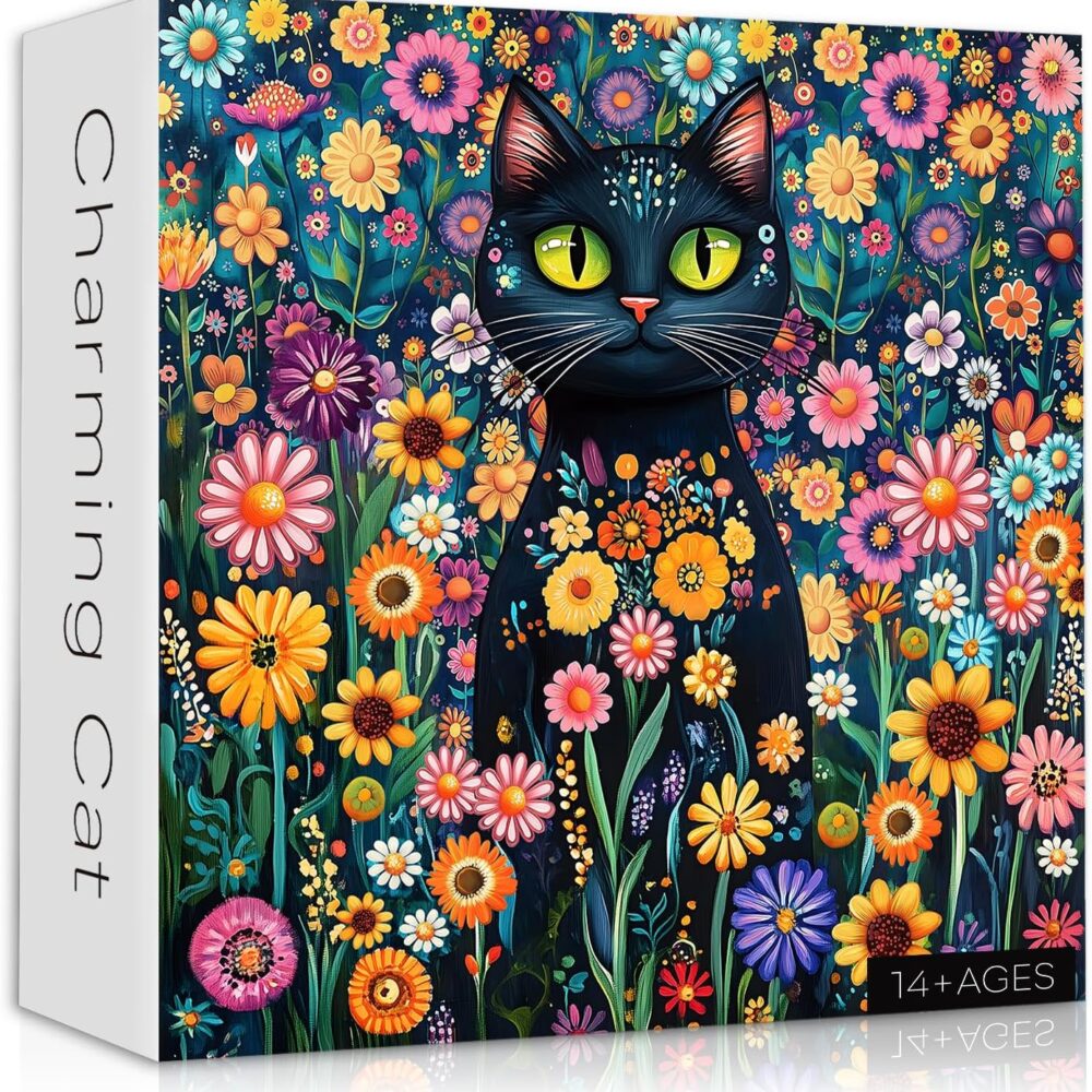 1000pce Quality Jigsaw Puzzle - Black Cat Design