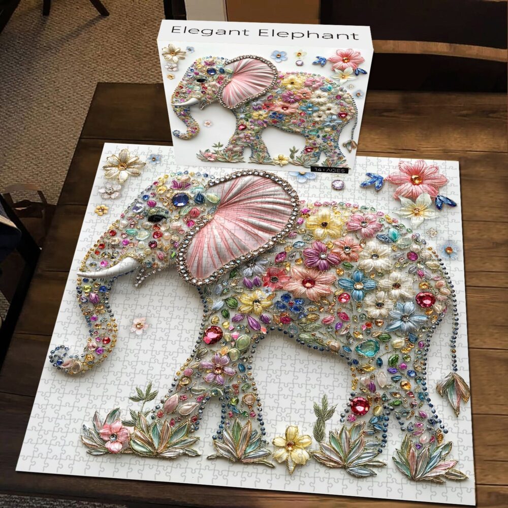 1000pce Quality Jigsaw Puzzle - Elephant Design