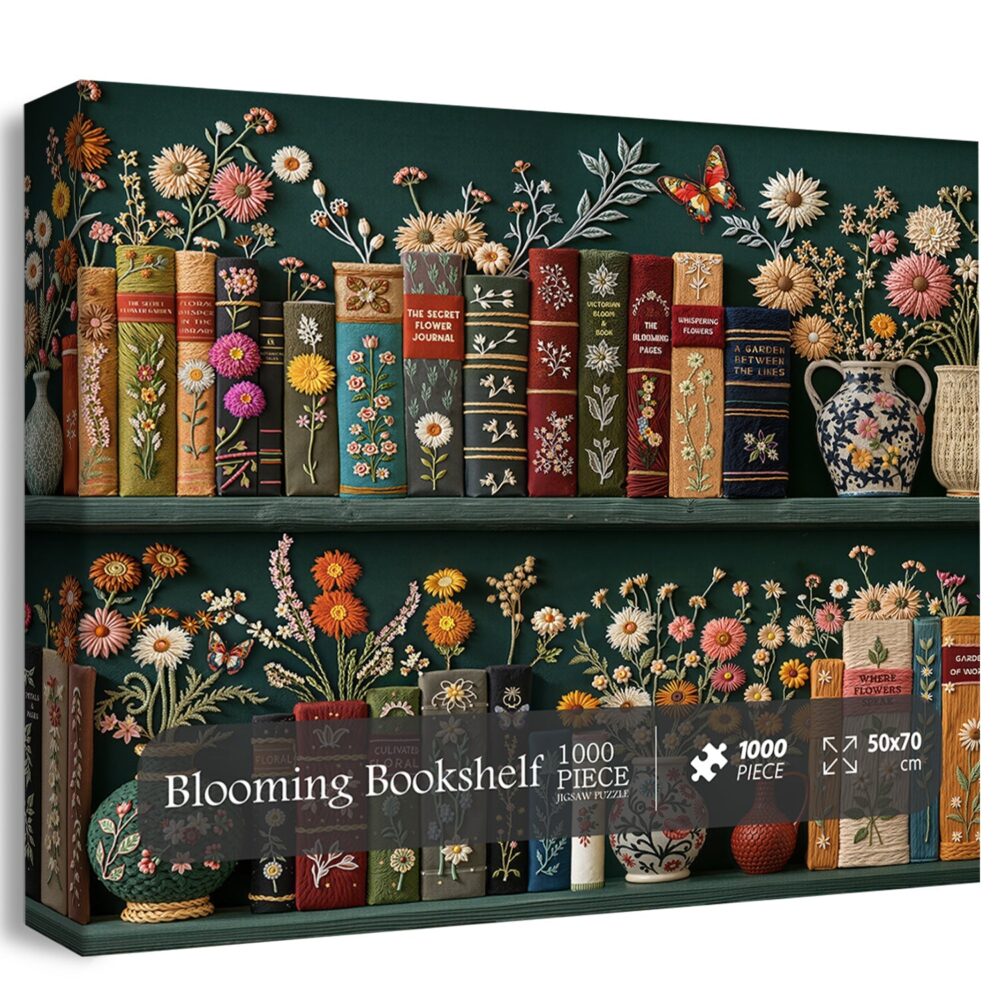 1000pce Quality Jigsaw Puzzle - Bookshelf Design