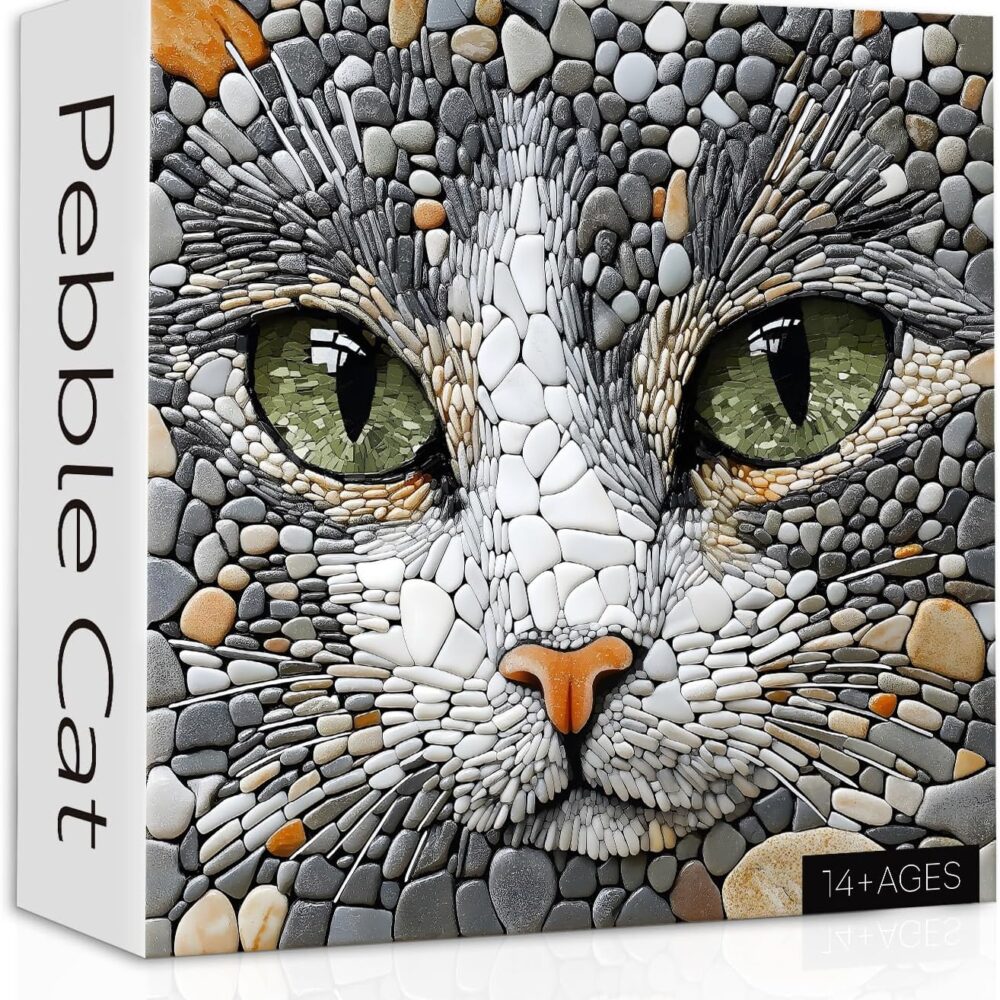 1000pce Quality Jigsaw Puzzle - Pebble Cat Design