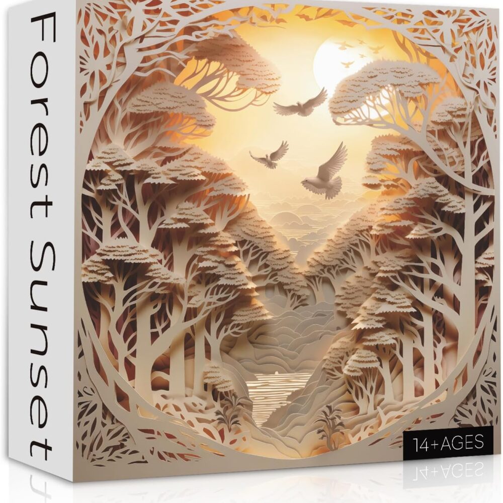 1000pce Quality Jigsaw Puzzle - Forest Sunset Design