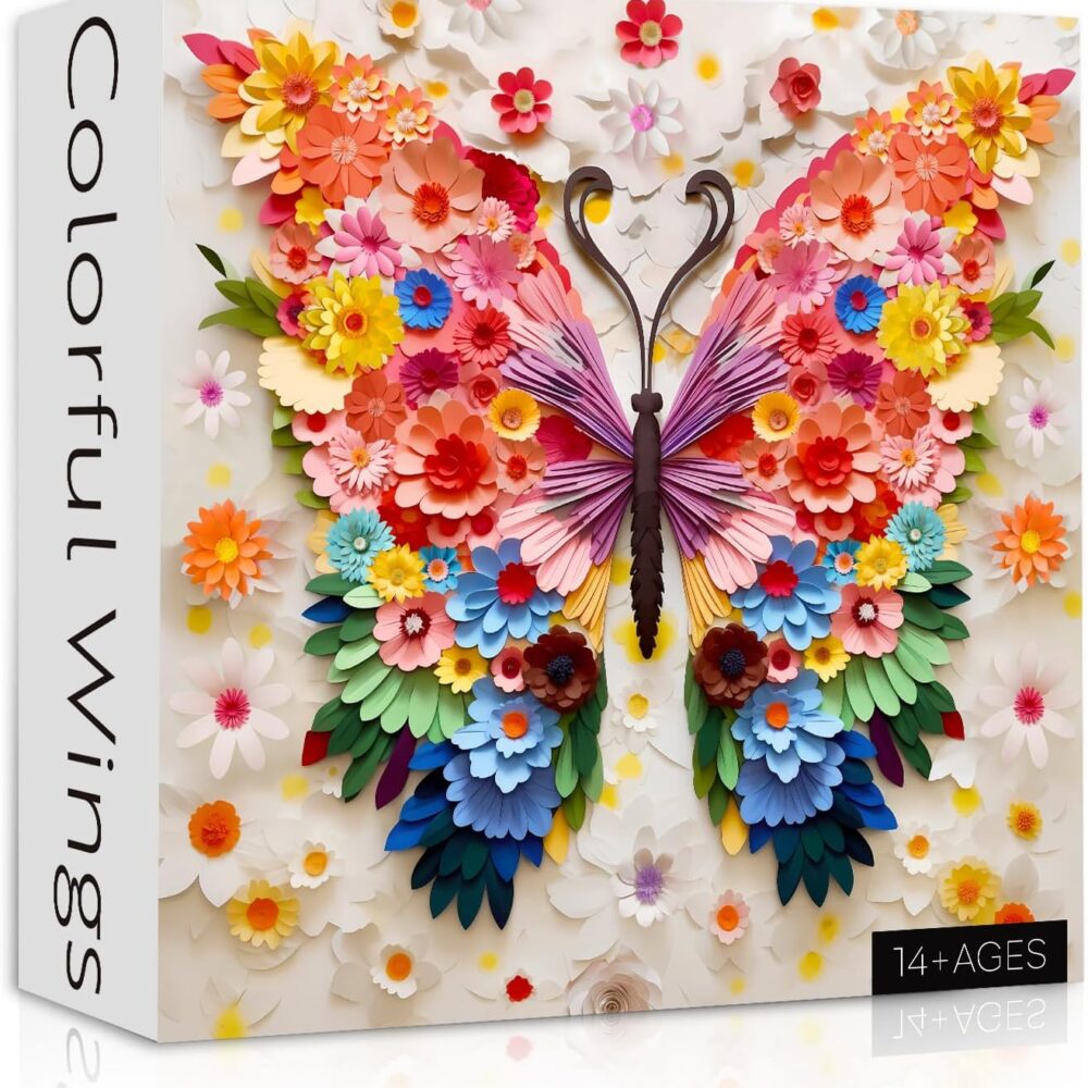 1000pce Quality Jigsaw Puzzle - Colourful Butterfly Design