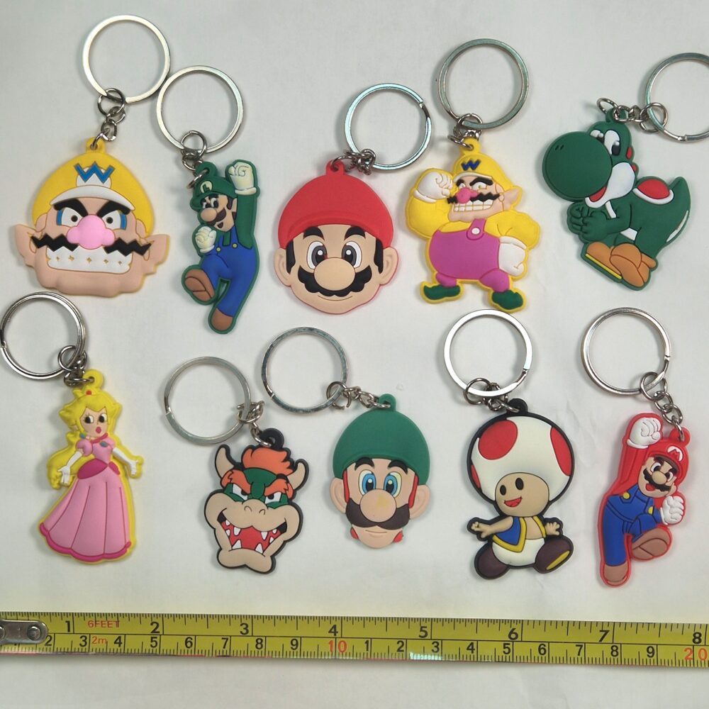Character Rubber Keyrings - Pack of 10 Super Mario Bros.