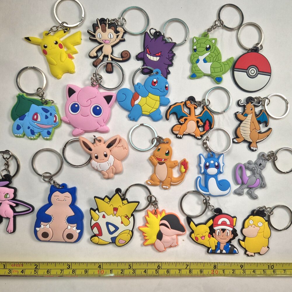 Character Rubber Keyrings - Pack of 20 Pokemon Characters