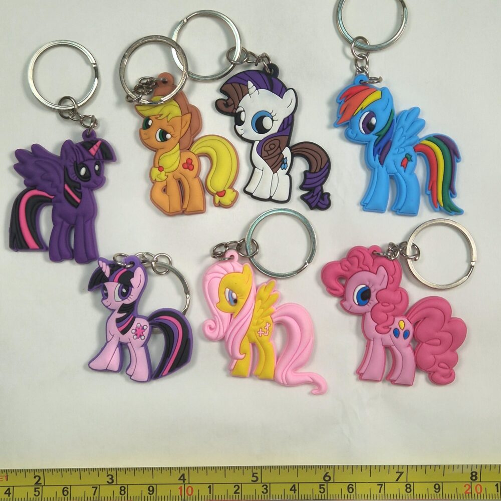 Character Rubber Keyrings - Pack of 7 My Little Pony Characters