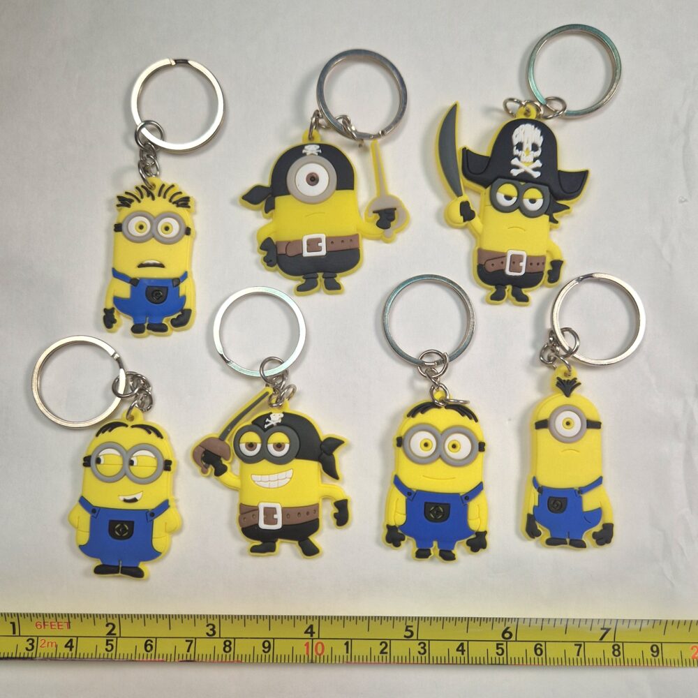 Character Rubber Keyrings - Pack of 7 Minions Characters